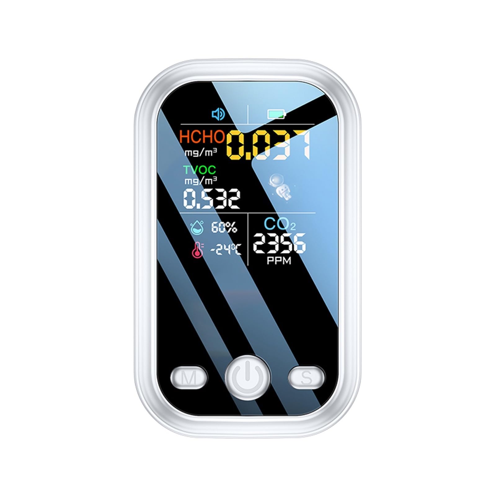 CVFRDD 5 In 1 CO2 Meter Digital Temperature Humidity Tester CO2 Sensor TVOC HCHO CO2 PM2.5 Detector Air Quality Monitor