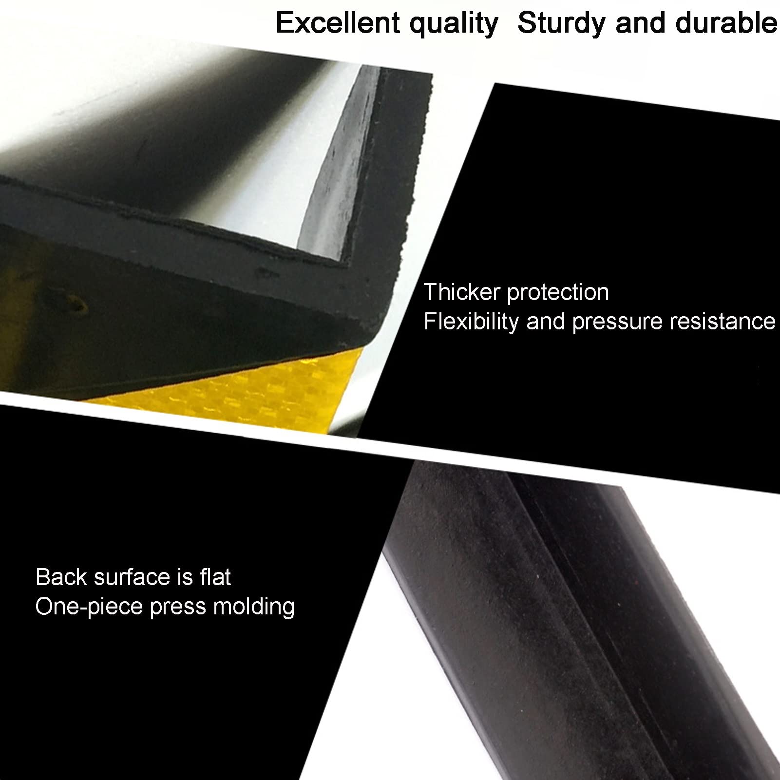XPLKQXE Protector Garaje Pared, Garaje Revestimiento Bordes, para Aparcamiento Protección Coche Esquina Poste De Barandilla (Color : Black+Yellow, Tamaño : 2pcs-100cm)