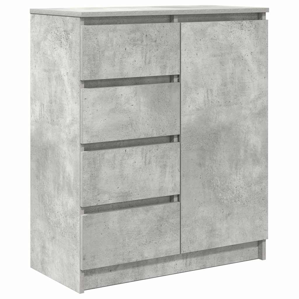 Credenza con 4 cassetti, grigio cemento, 71 x 35 x 84 cm