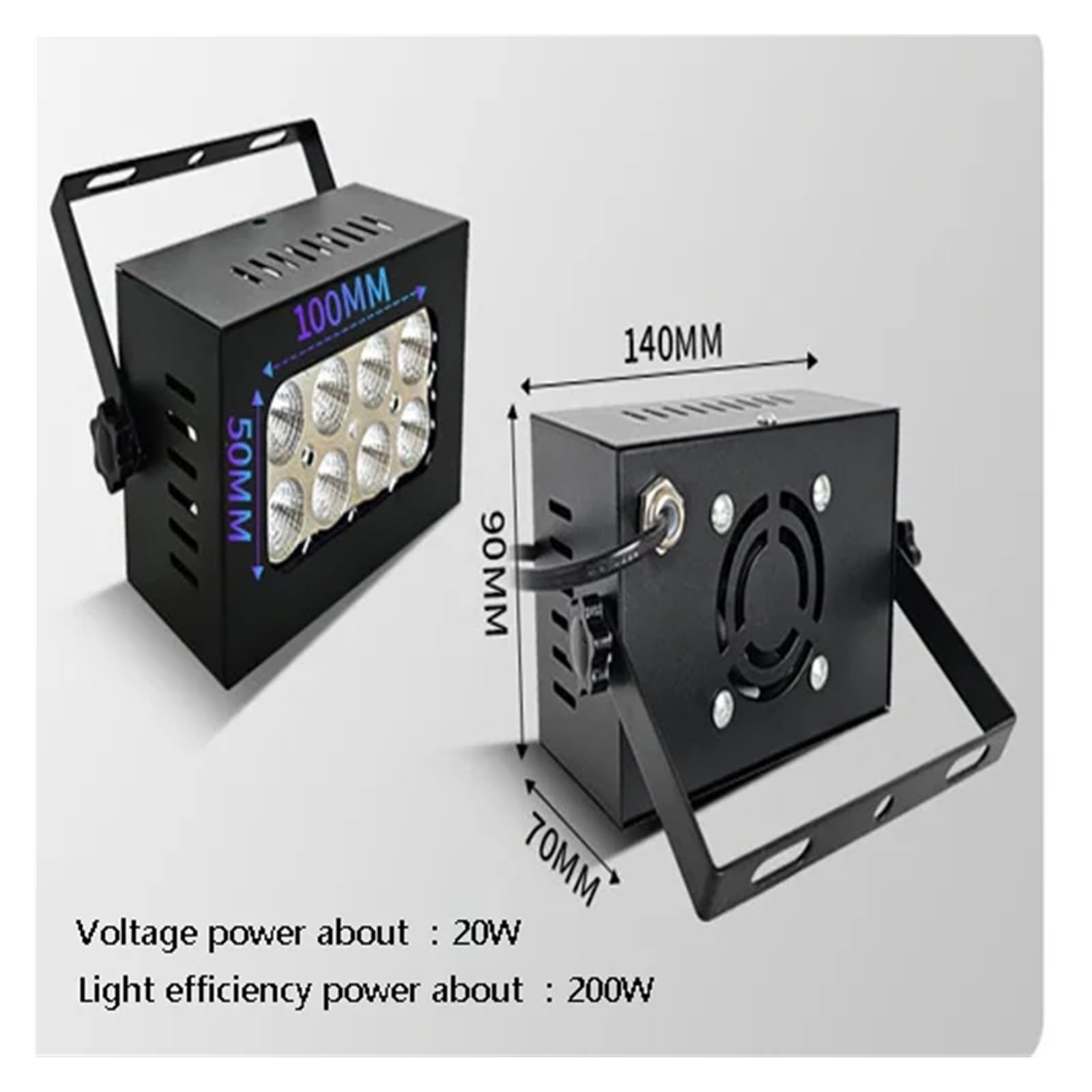 Luz LED UV, Lámpara de curado por luz ultravioleta de resina enfriada por aire de 365 nm, 405 nm y 395 nm con detección fluorescente, pegamento sin sombras, aceite verde y resina para uñas de gel UV y