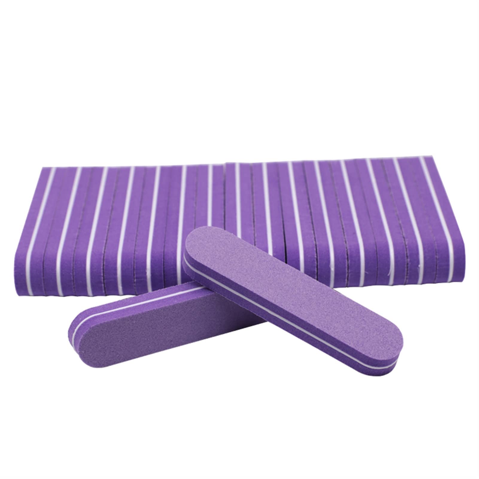 Blocco levigante per unghie, Lima Abrasiva for Nail Art In Spugna Viola, Grana 100/180, 90x20x12mm, Confezione Da 200