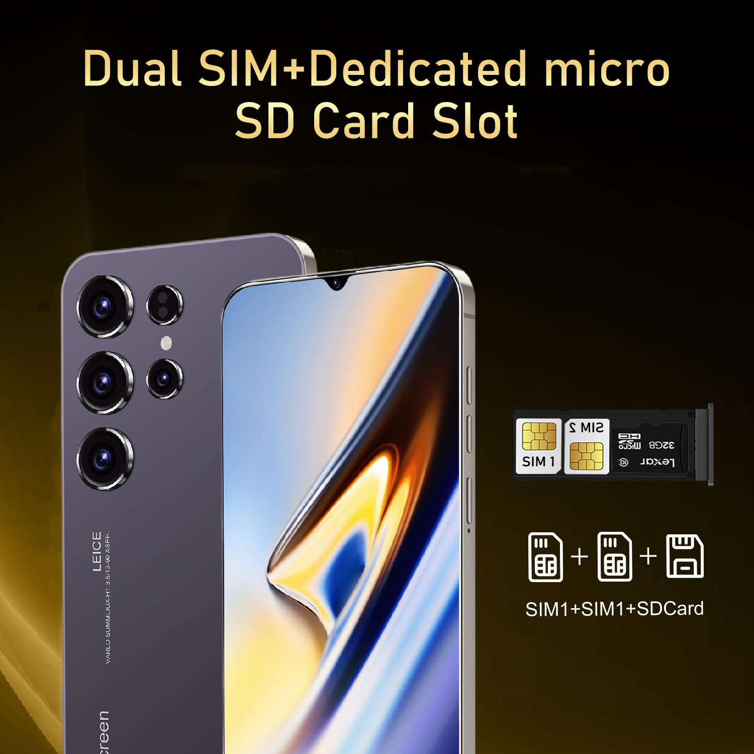Sblocca il tuo telefono, schermo da 6,3 pollici, 2 GB RAM + 16 GB ROM/TF 128 GB, 2 MP + 8 MP doppia fotocamera, supporto per 4G LTE FDD TDD, Dual SIM, adatto per principianti. (bianco, 6.3
