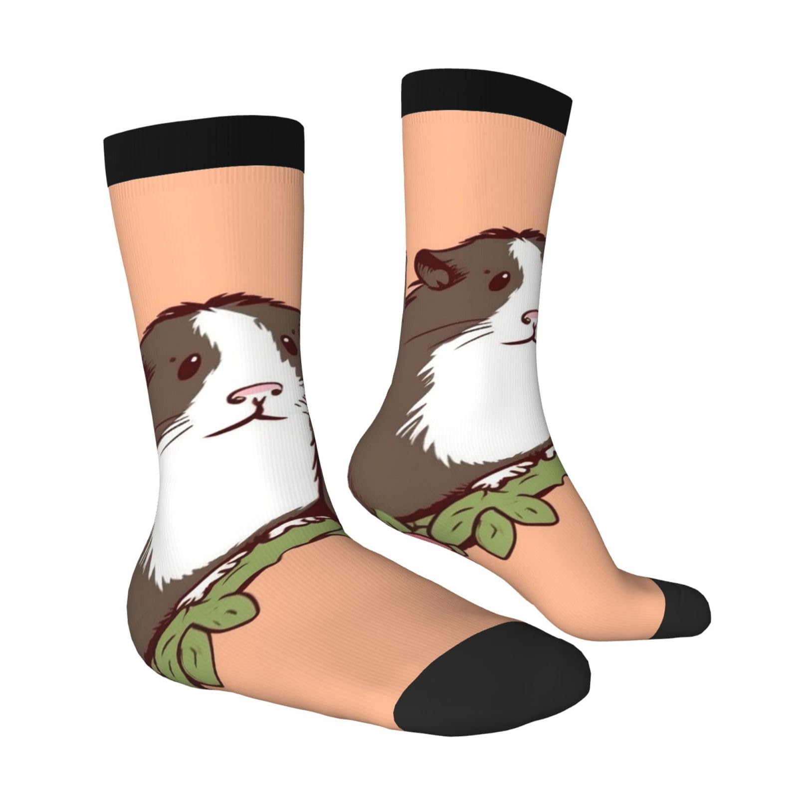 LZQPOEAS Two guinea pigs hanging out Athletic Socks Unisex Cushioned Crew Socks Hiking Running Calf Sock Soft Above Ankle Sock