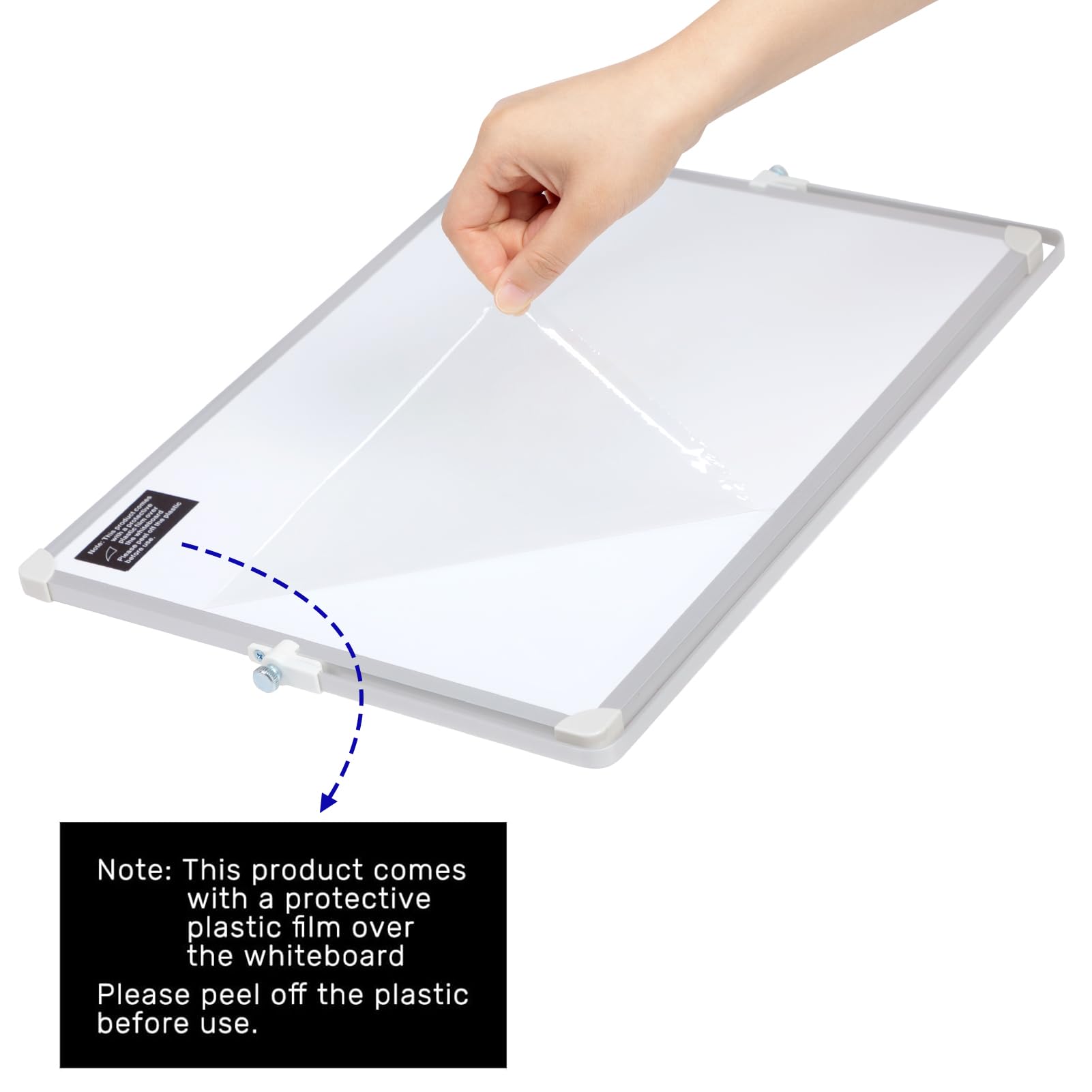 DOEWORKS Magnetisches Whiteboard 40 x 30cm, A3 Doppelseitig Trocken Abwischbares Whiteboard für den Schreibtisch, Magnettafel mit Ständer für Zuhause Schule Büro