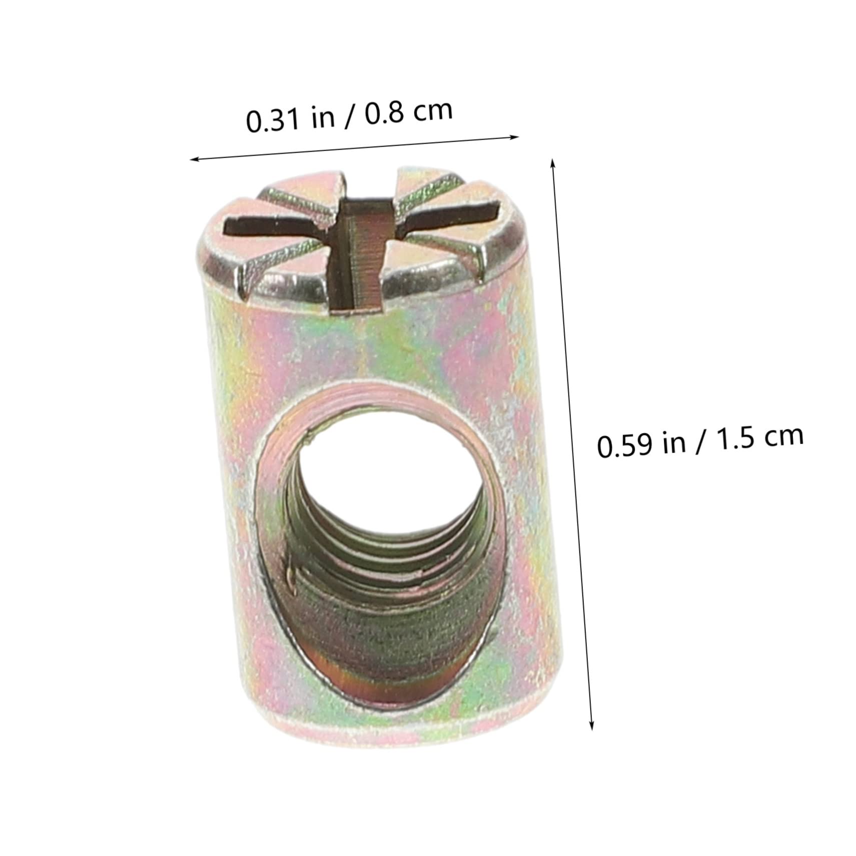 SOLUSTRE 20pcs M6x15mm Barrel Nut Slotted Nut for Furniture DIY Projects Replacement for Crib Bed Chair