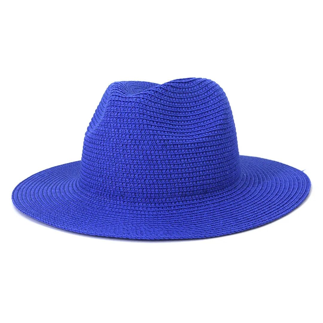 Cappelli da sole da donna Panama a tesa larga cappelli di paglia colorati all'aperto Jazz spiaggia cappello protettivo, Arancione, 6 7/8-7 1/8