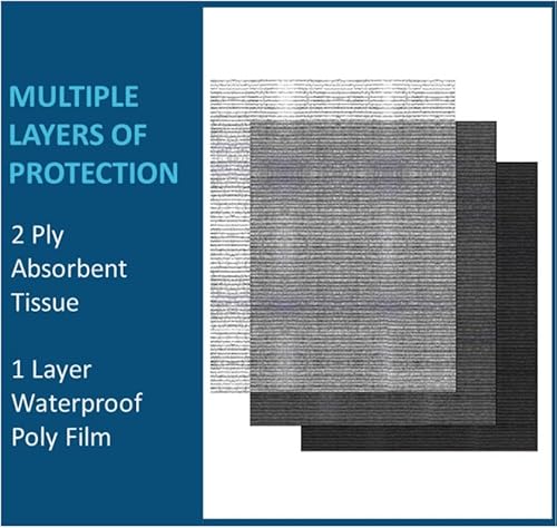 Black Dental Bibs 13''X18" Disposable Tattoo Sheet Waterproof Patient Napkin Professional Towels For Dentist, Nail, And Piercing - 3 Layer Bib 2-Ply Tissue With Poly Backing [Pack Of 55] #TOP6