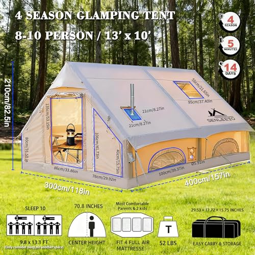 Carpa Inflable para Camping 8 Personas 4 Temporadas miniatura 6