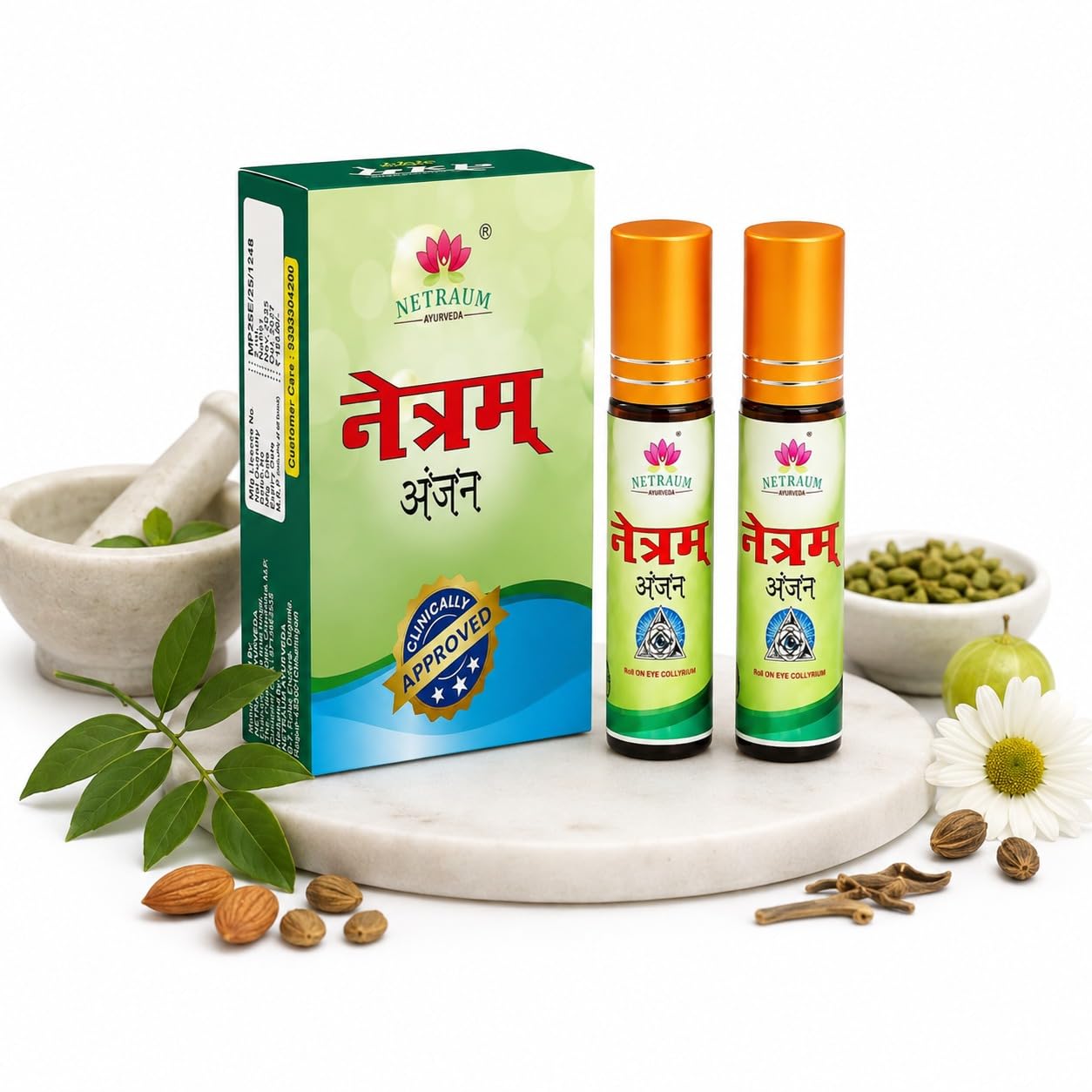 NETRAM ANJAN Roll-On | Ayurvedic Eye Care Oil | Helps Soothe Tired & Dry Eyes | Easy Roll-On Applicator | For Daily Eye Care | Pack Of 1 — Amazon image 2