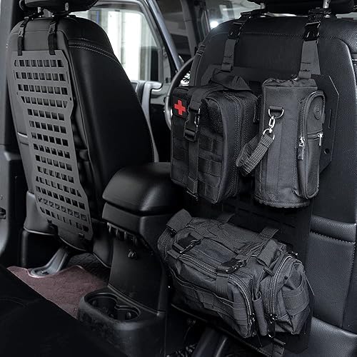 Dos juegos de paneles tácticos rígidos de aluminio Molle con bolsa de almacenamiento multifuncional, bolsa de primeros auxilios médicos, bolsa de