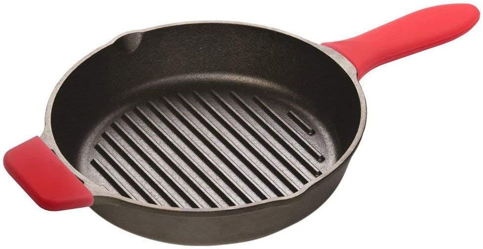 3 Pack Silicone Hot Handle Holder, Hot Mitts, Assist Holder Non Slip Heat Protecting Handle Cover for Cast Iron Skillets, Frying Pans & Griddles, Metal and Aluminum Cookware Handles (Red)