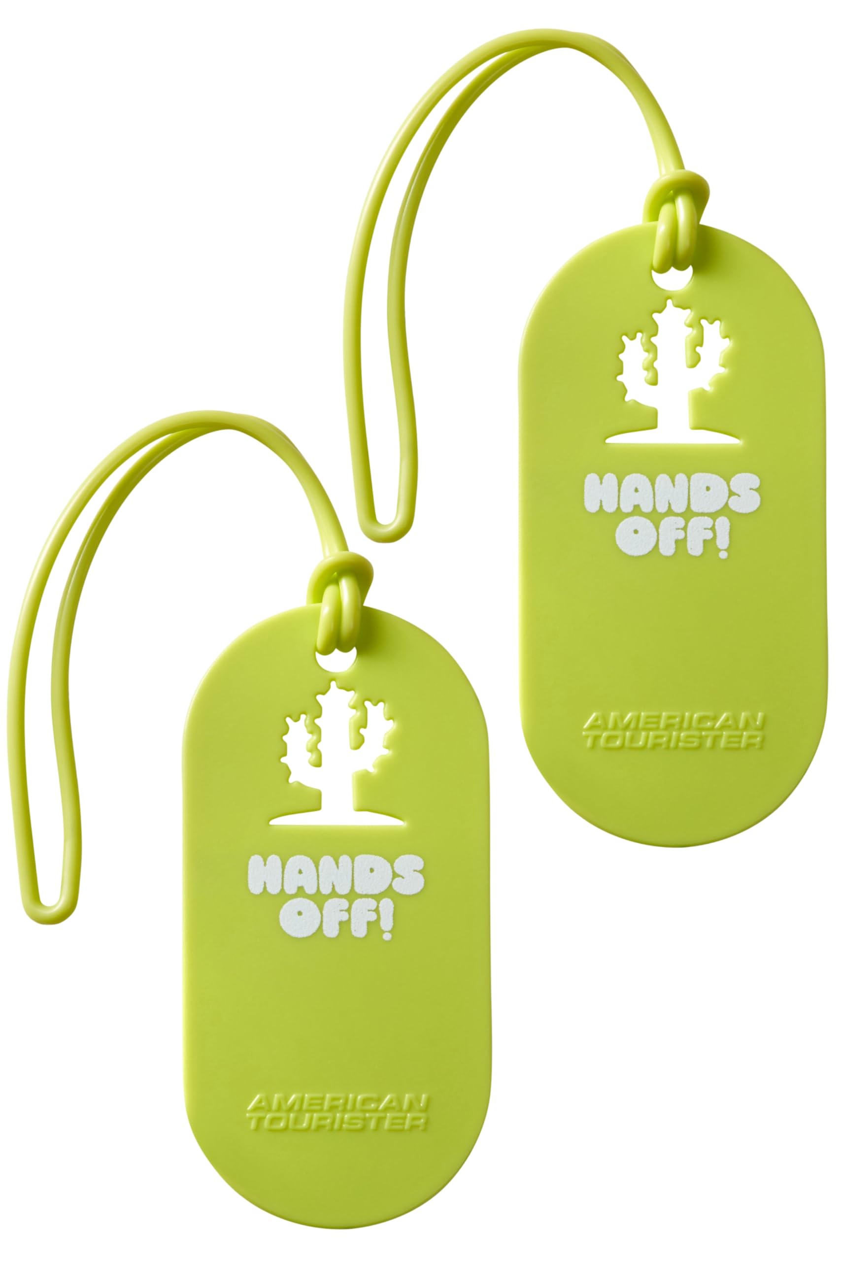 American Tourister Luggage Tags - for suitcases and Bags, with Print and Address Card, Set of 2 - Hands Off