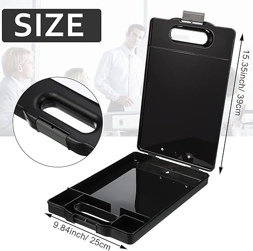 Miniatura 3 de Fainne Portapapeles resistente con compartimentos de plástico de almacenamiento y asa, portapapeles plegable de gran capacidad con almacenamiento y