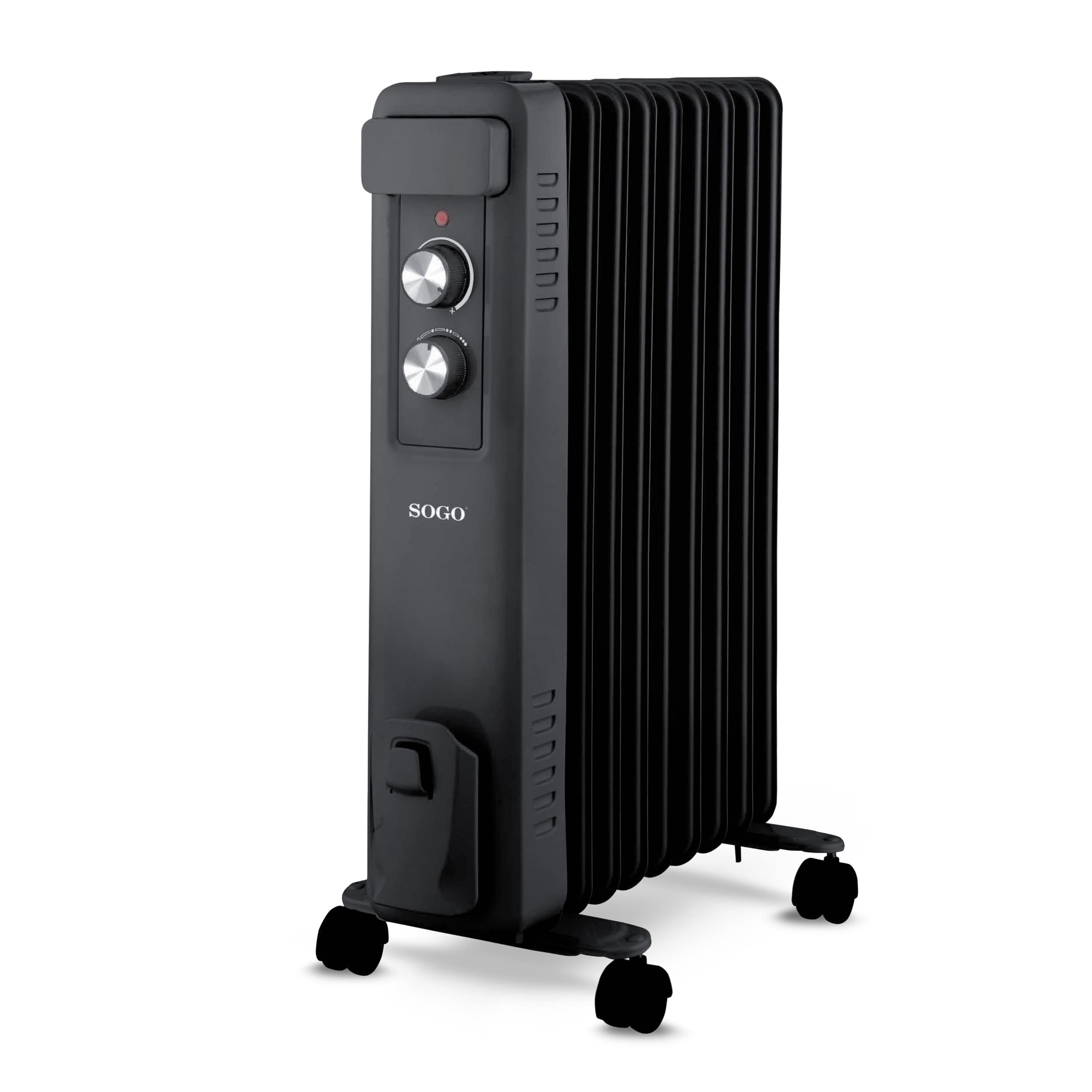 SOGO Radiador de Aceite de Bajo Consumo con 9 Elementos y 3 Niveles de Potencia 800W 1200W 2000W - Radiador Eléctrico de Bajo Consumo Ideal para Habitaciones o Estudios - Estufa Eléctrica de Aceite