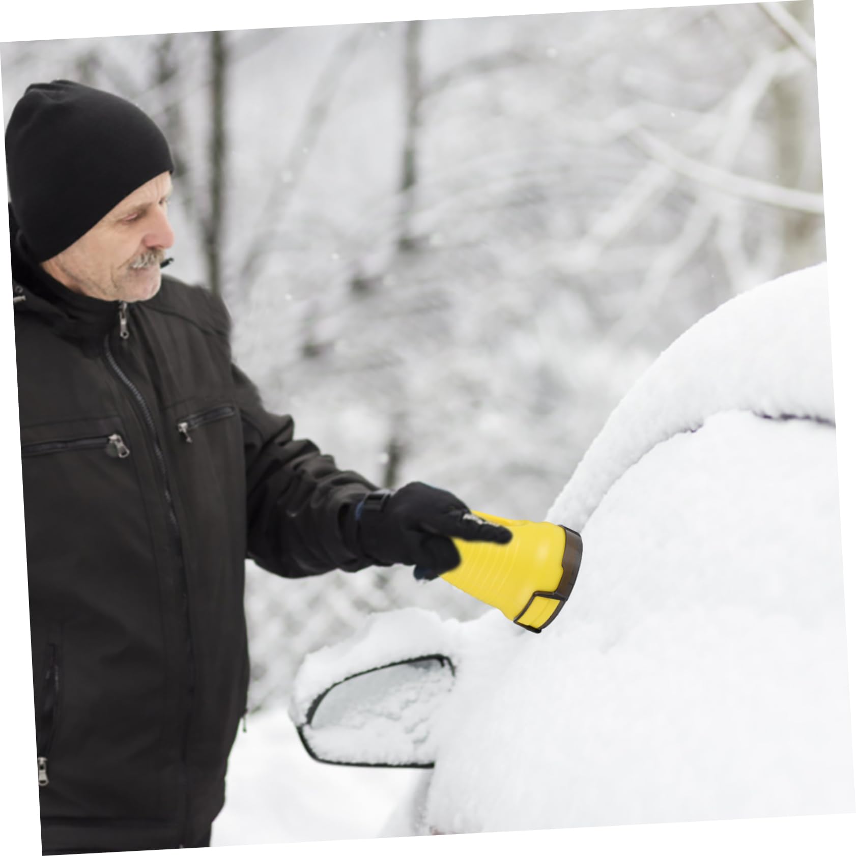 ABOOFAN Grattoir à Neige Électrique Outil de Déneigement Compact pour Vitre de Voiture en Abs, Retrait du Givre, Rangement Pratique pour L’Hiver