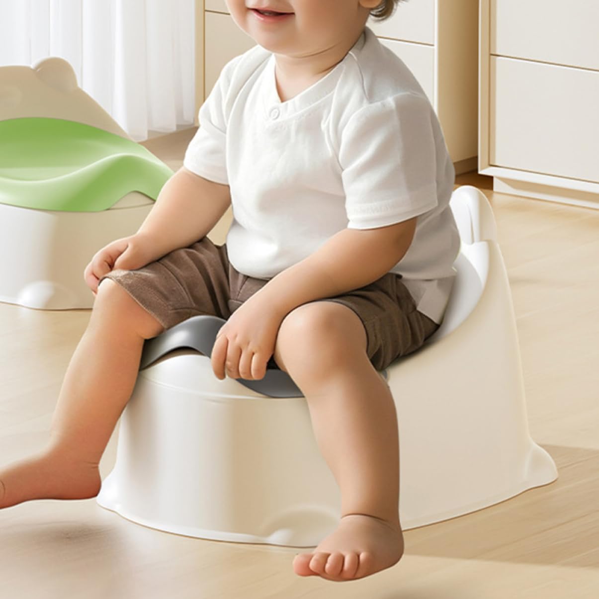 Asiento de Inodoro Portátil para Reductor Wc Infantil Entrenamiento para Ir al Baño Diseño Ergonómico y Resistente para y Uso Doméstico Color y Gris