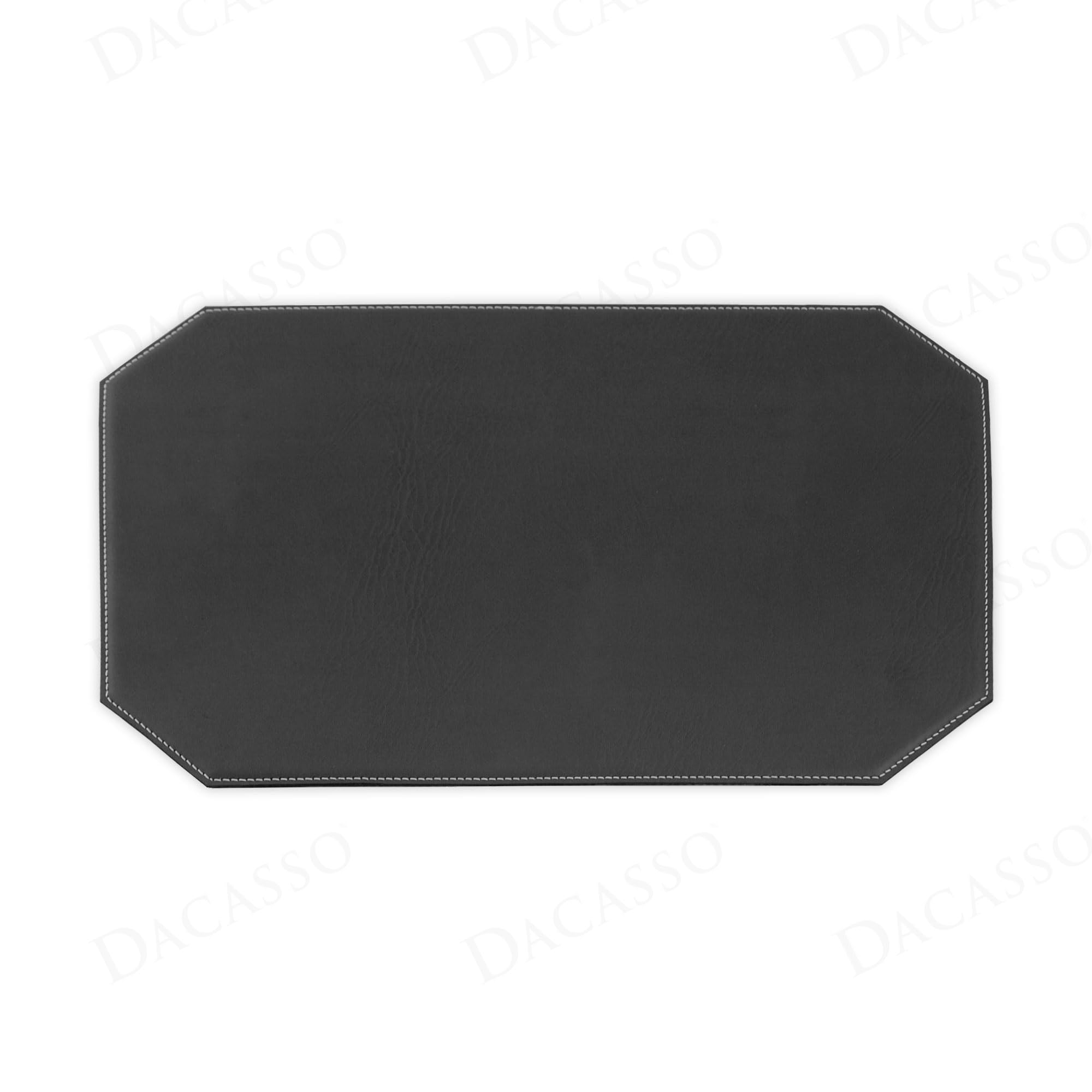 Set de table d'angle en similicuir noir Dacasso pour bureau et restauration
