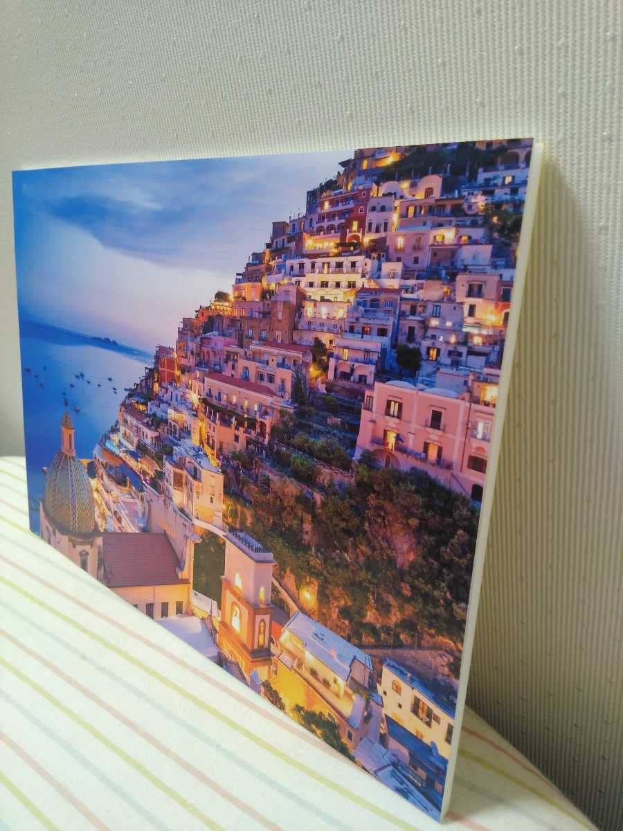 最終値下げ　夕暮れの海岸と町並みの絵画 Amazon.co.jp: L32 夕暮れのアマルフィ海岸 イタリア ポジターノ