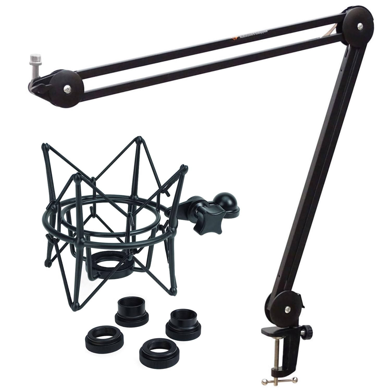 keepdrum MS138 Gelenkarm-Stativ mit MS090B Multi-Mikrofon-Spinne Schwarz