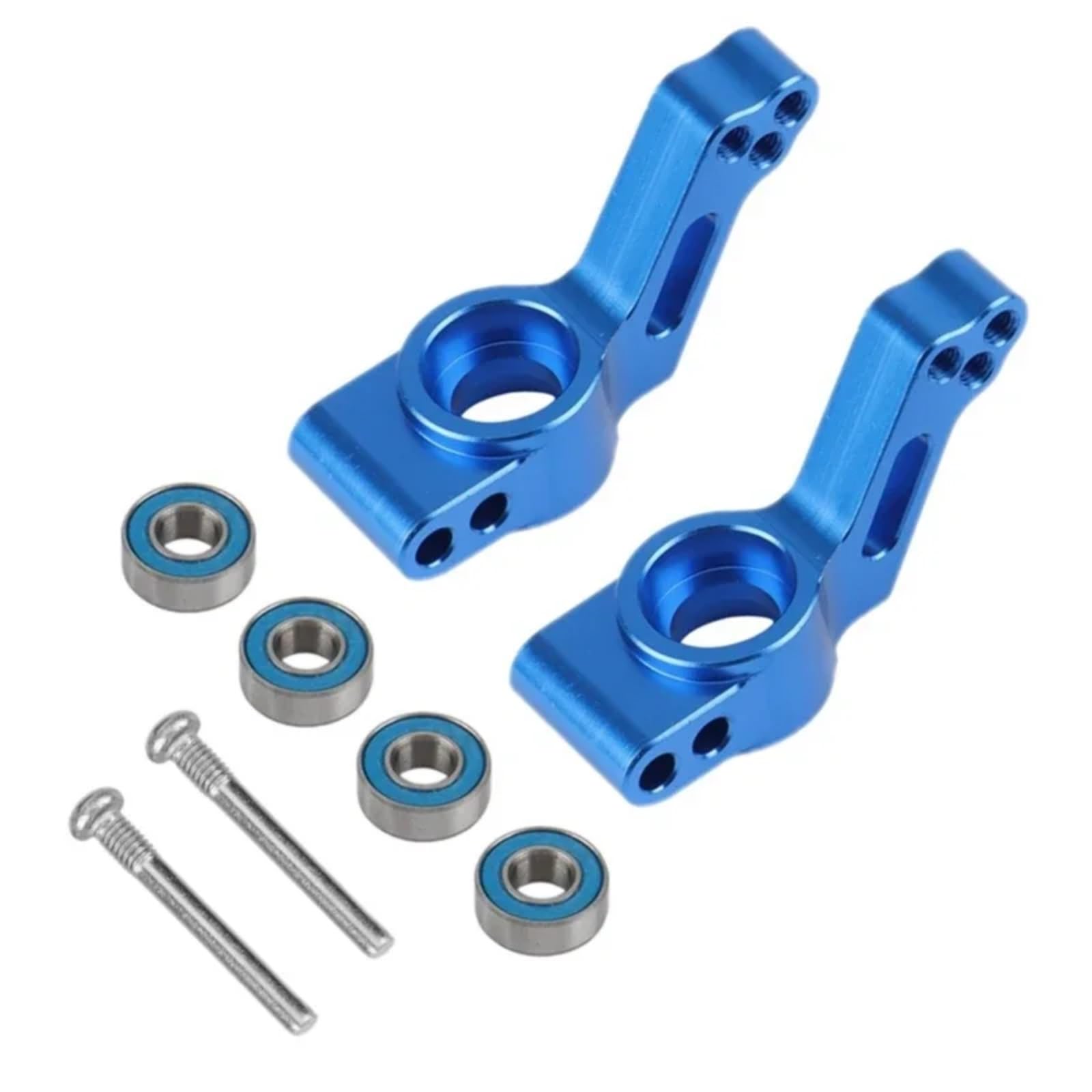 Genérico Piezas Coche RC para Traxxas para Slash para Stampede para Rustler 1/10 Bloque Dirección Ruedas Delanteras Metal Kit Soportes Ejes Traseros Piezas Tracción Dos Ruedas(Blue)