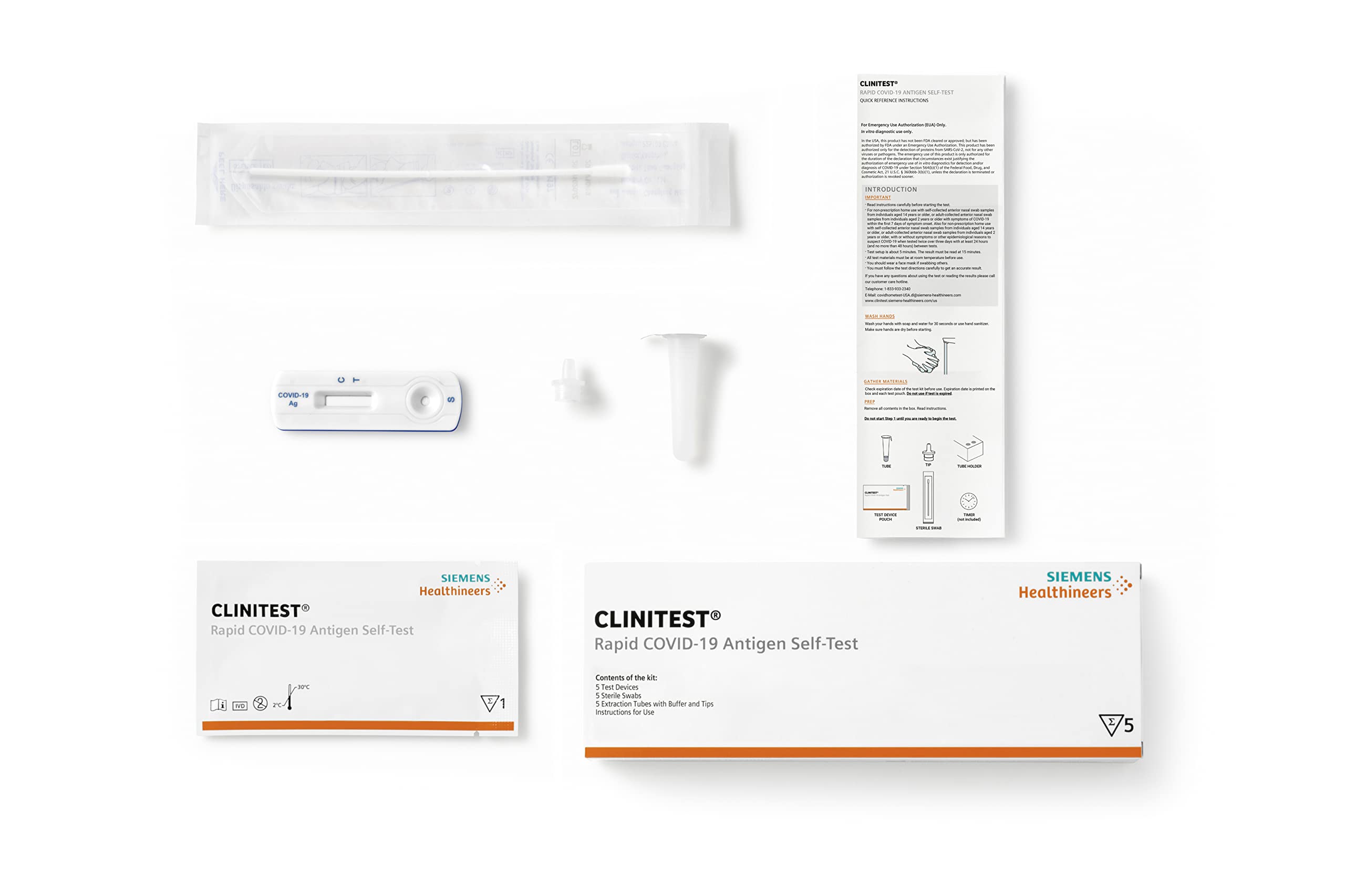 CLINITEST Rapid Covid19 Antigen SelfTest Convenient5 pack, test