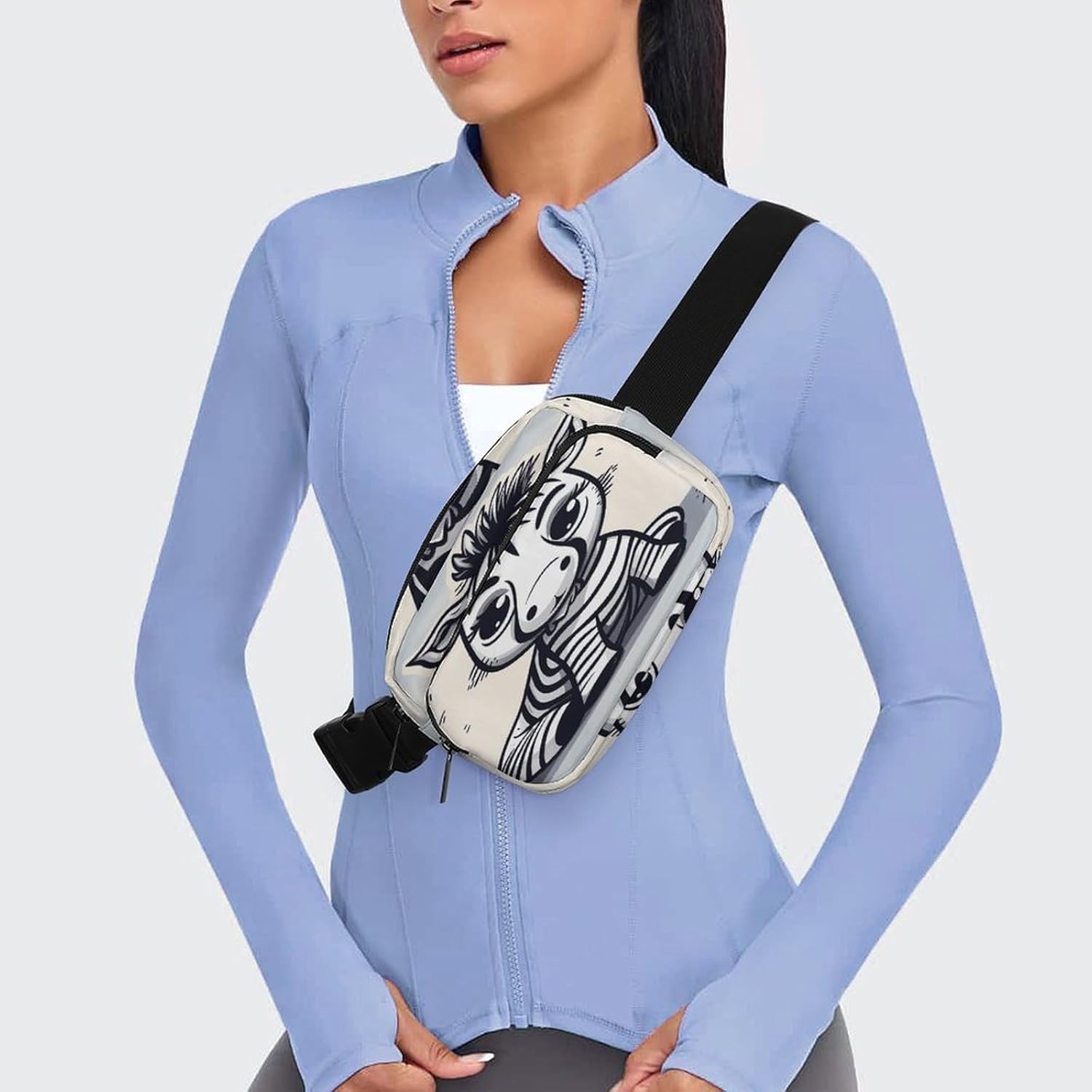Funny Zebra Fanny Pack Belt Bag with Adjustable Strap Fashion Waist Bag for Outdoor Sports Hiking