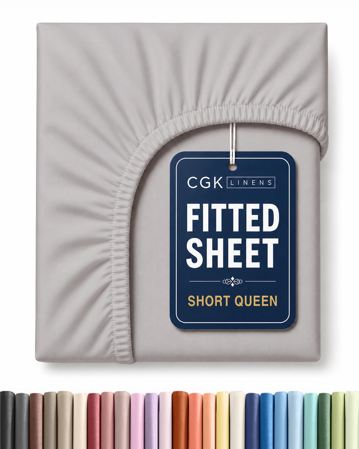 Short Queen RV Fitted Sheet - Single Fitted Sheet - Cooling - Light Grey