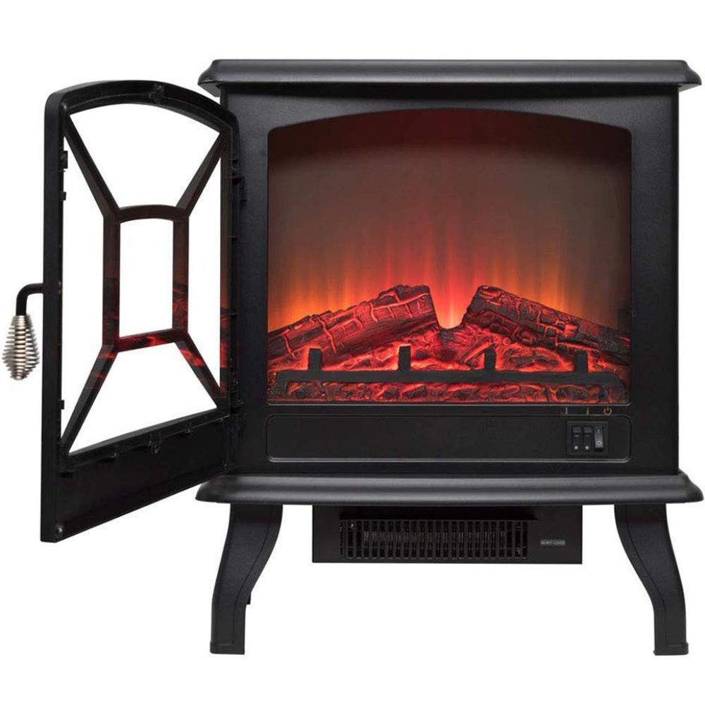 Portable Electric Stove Heater Fireplace Electric Fire with Realistic Log  Wood Burning 3D Effect and 2 Heat Settings-1600W Free Standing Por(hot air  blower) : Amazon.co.uk: DIY u0026 Tools