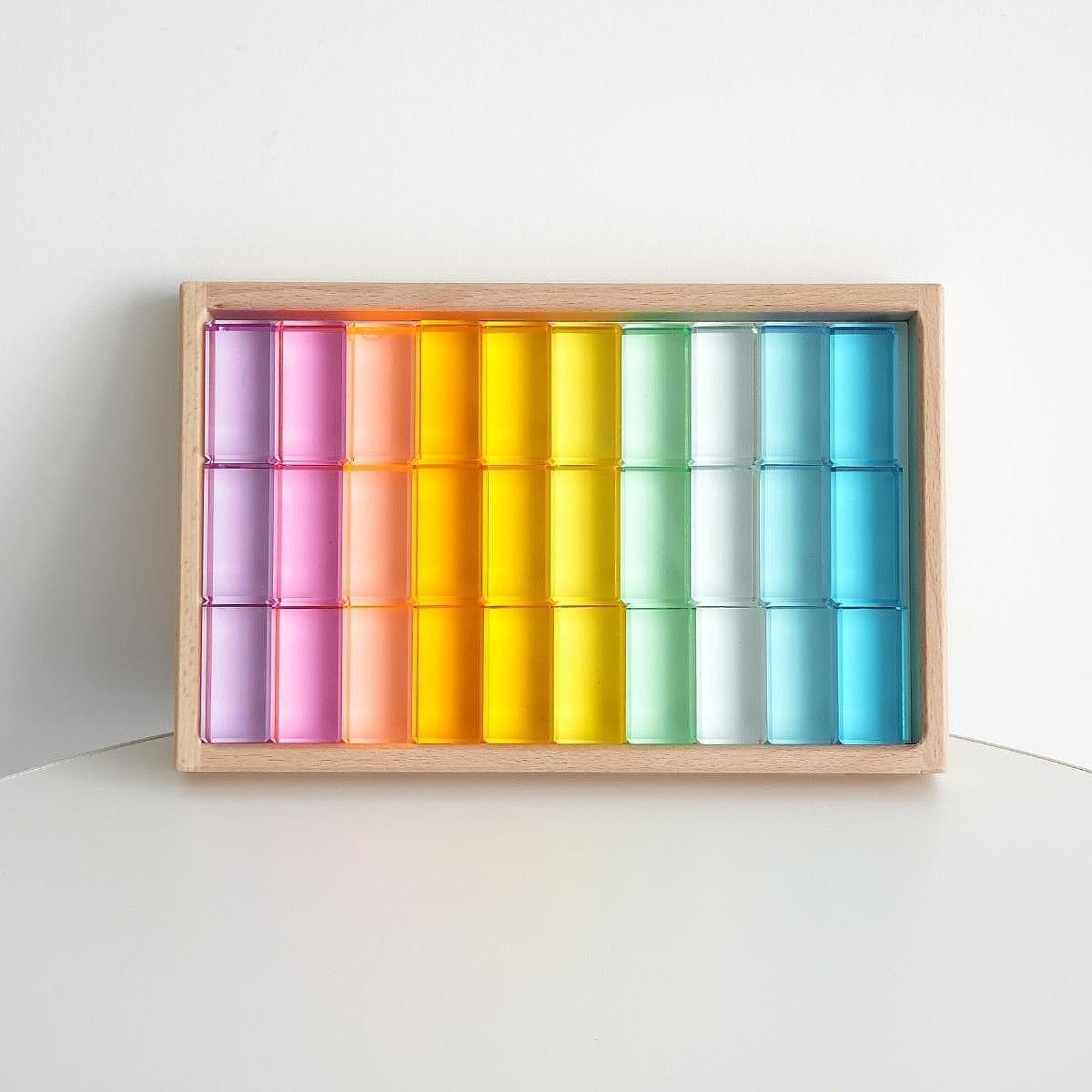 Set di Gioco di Impilamento di Cubi Colorati - Giocattolo Educativo per Bambini, Come immagine, 30 pezzi