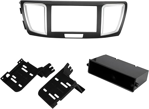 Scosche HA1717B Kit de tablero de instalación de radio de bolsillo doble DIN o DIN simple compatible con Honda Accord 2013-2017 seleccionados,