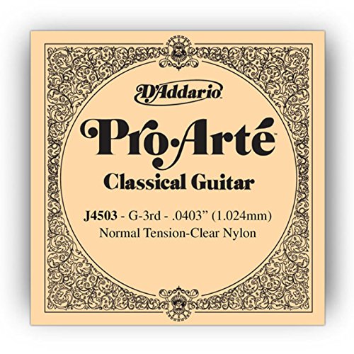 Corda Singola d'Addario J4503 Pro-Arte in Nylon per Chitarra Classica, Tensione Normale, Terza Corda