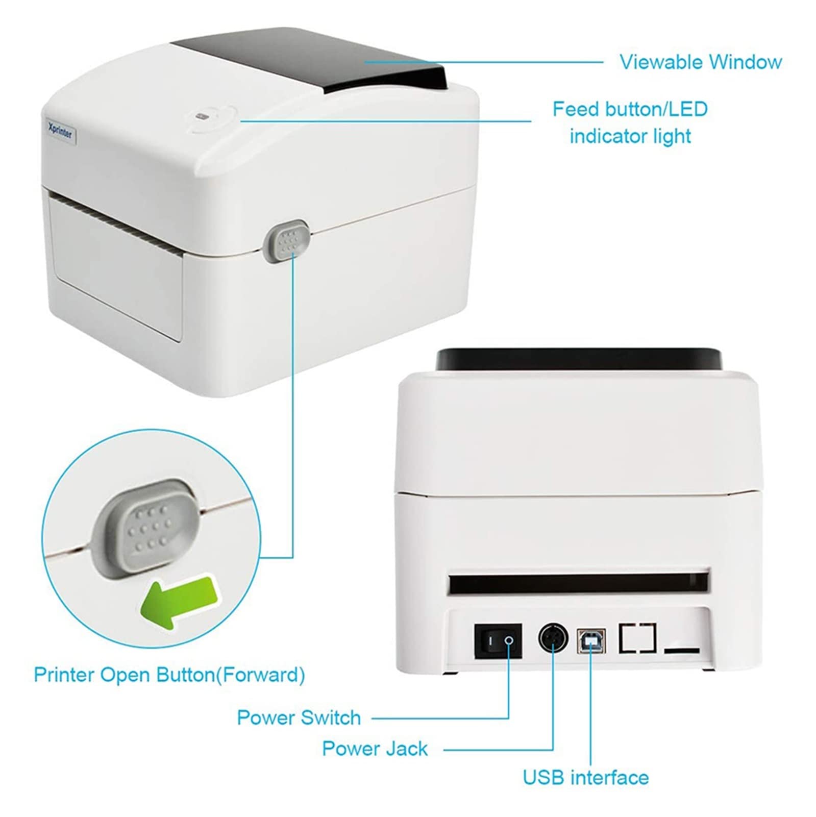 Amazon | 4インチサーマルシッピングラベルプリンター25-115mm