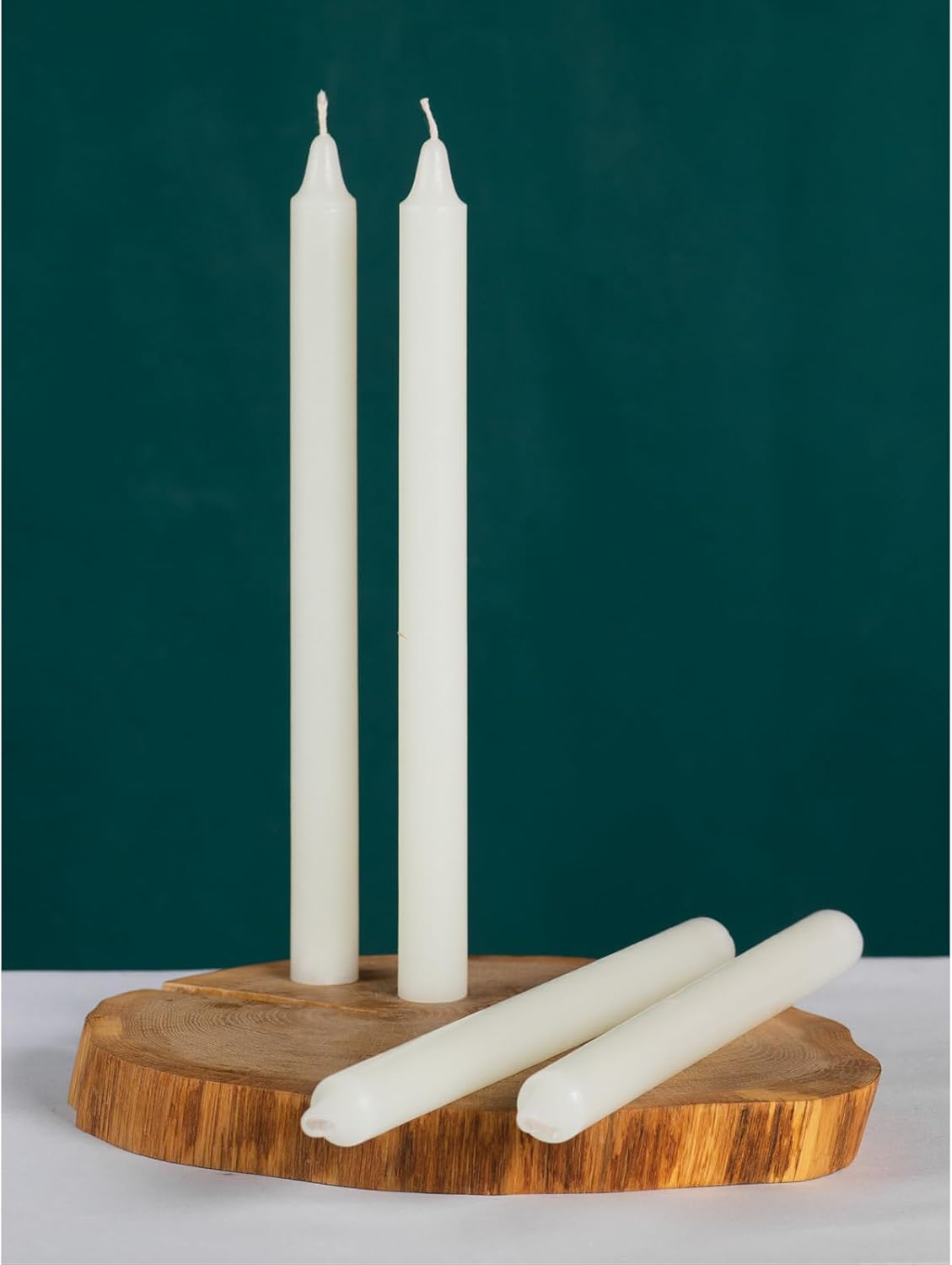 CANDWAX Ivory Taper Candles Pack of 12 - Slow Burning Dripless Unscented Straight Candles 10 inch - Ideal for Dinner Table - Smokeless Long Candlesticks - Image 7