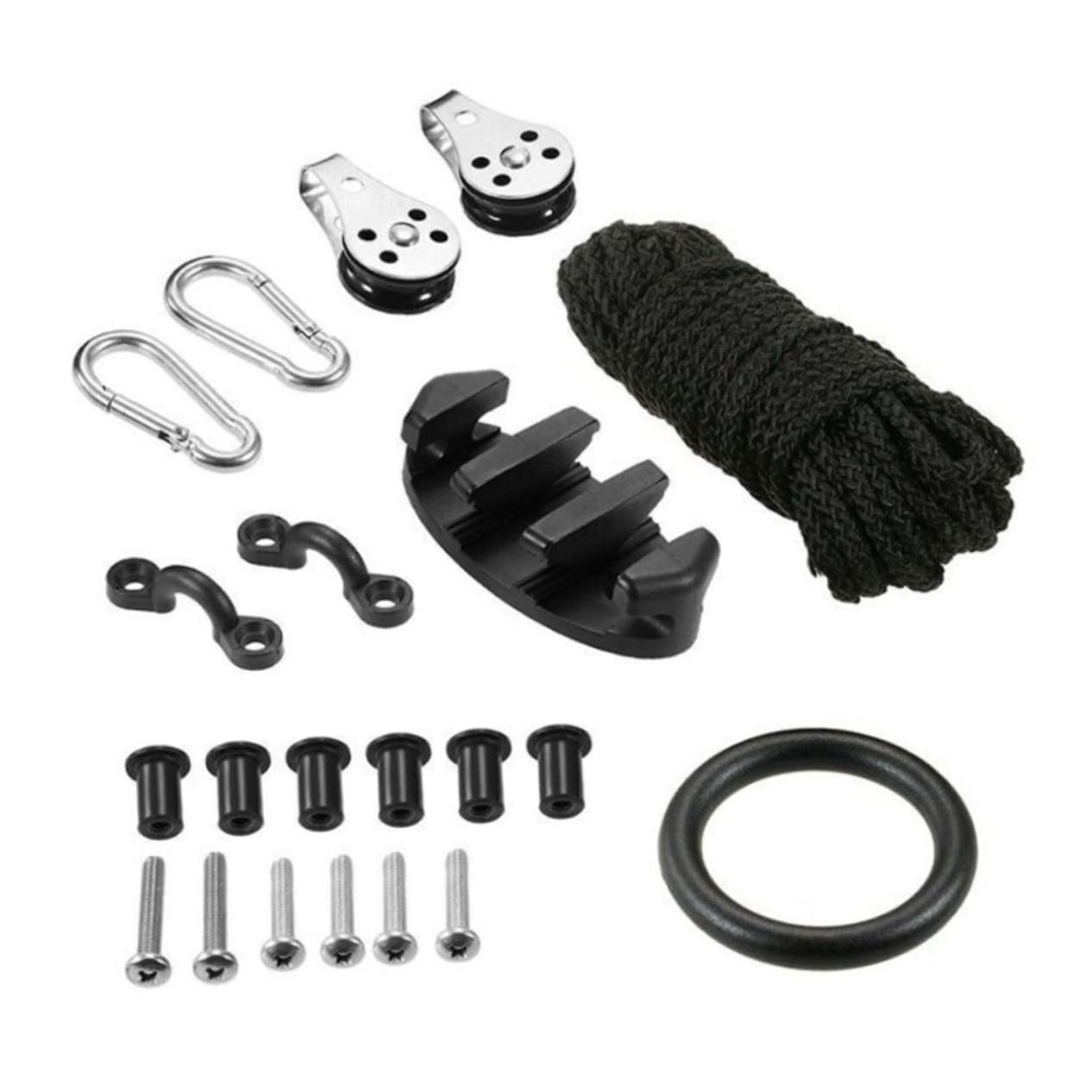 ibasenice Kit De Carro De Anclaje para Canoa Kit De Carro De Anclaje para Kayak Anillo De Aparejo para Accesorios De Kayak Cornamusa para Deportes Acuáticos