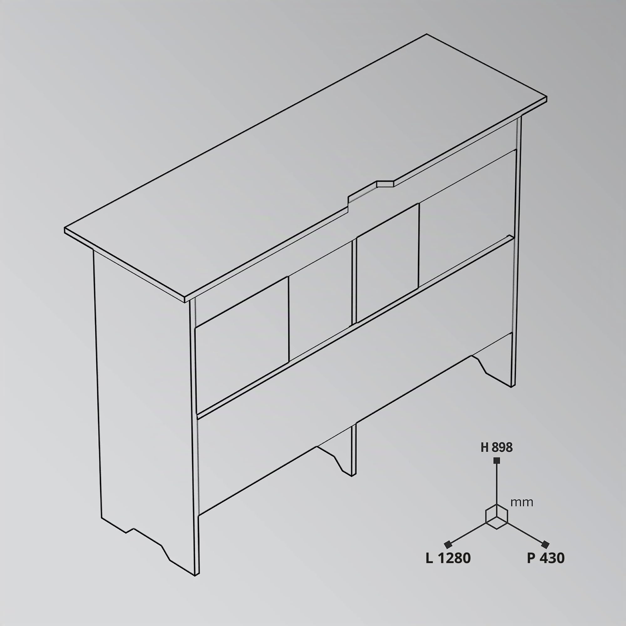 Glorious Mix Station 2 - pour 2 platines ou lecteurs CD et 1 Table de mixage jusqu'à Une Largeur de 14" ou Un contrôleur DJ avec Ordinateur Portable, Sorties de câble à l'avant et sur Les Panneaux