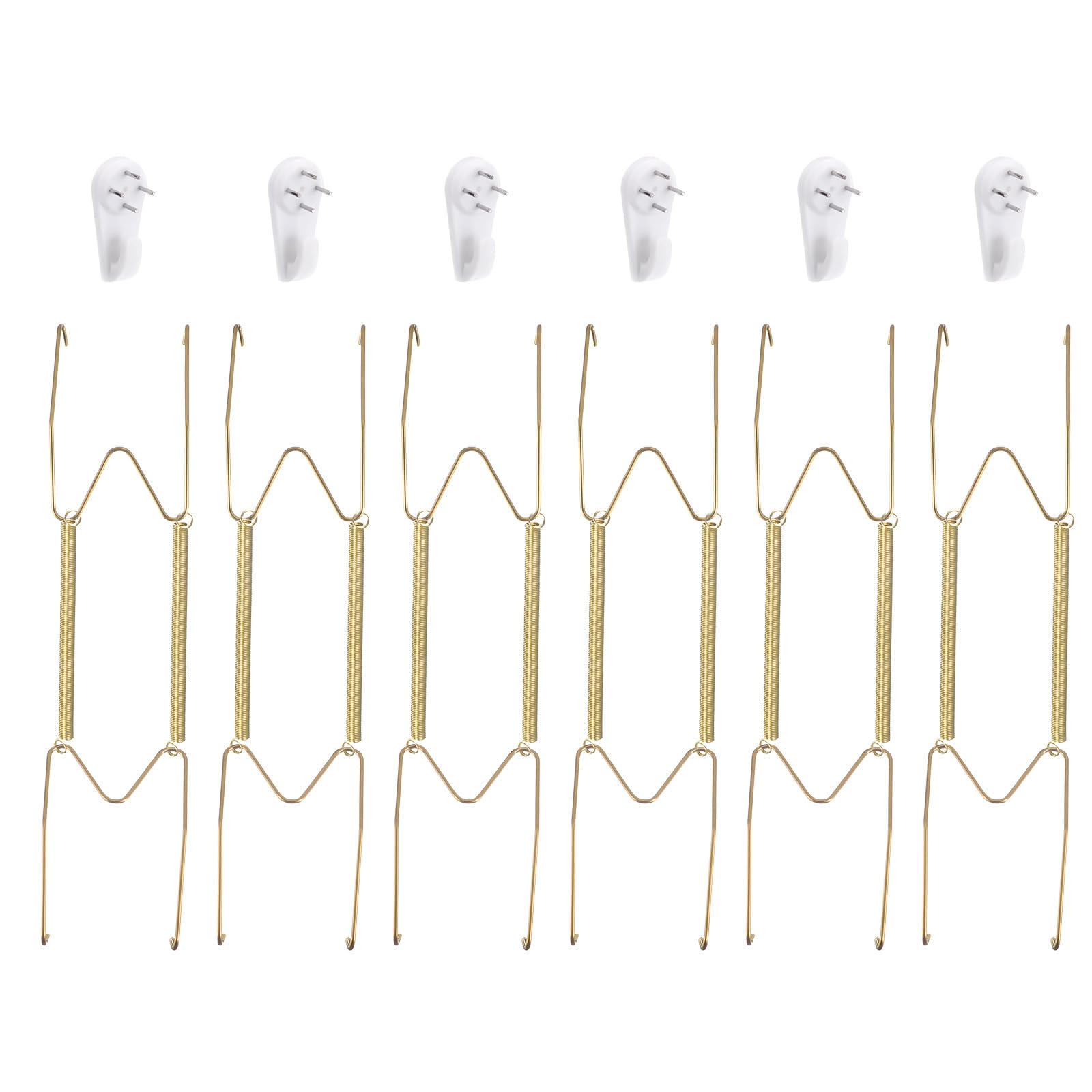 uxcell 6pcs Plate Hanger, 16 Inch Stainless Steel Invisible Wall Plate Hangers with Wall Decorative Hooks and Tip Protector for Decorative Plates and Art