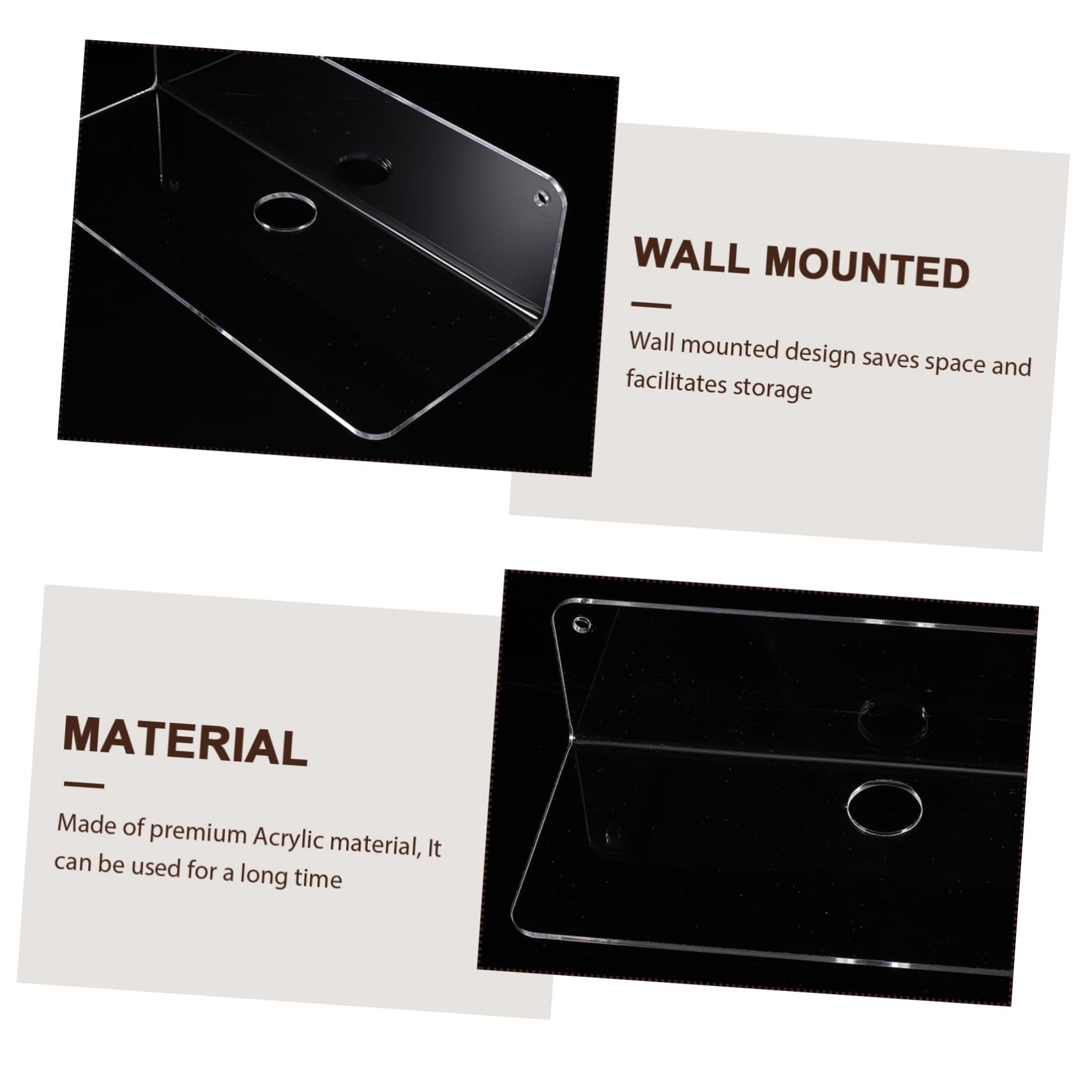 Mobestech 4 Piezas Estante de Almacenamiento de Pared Soporte de Estante Flotante Deber Estante de Almacenamiento de múltiples Capas estanterías de Pared para Oficina Acrílico Transparente