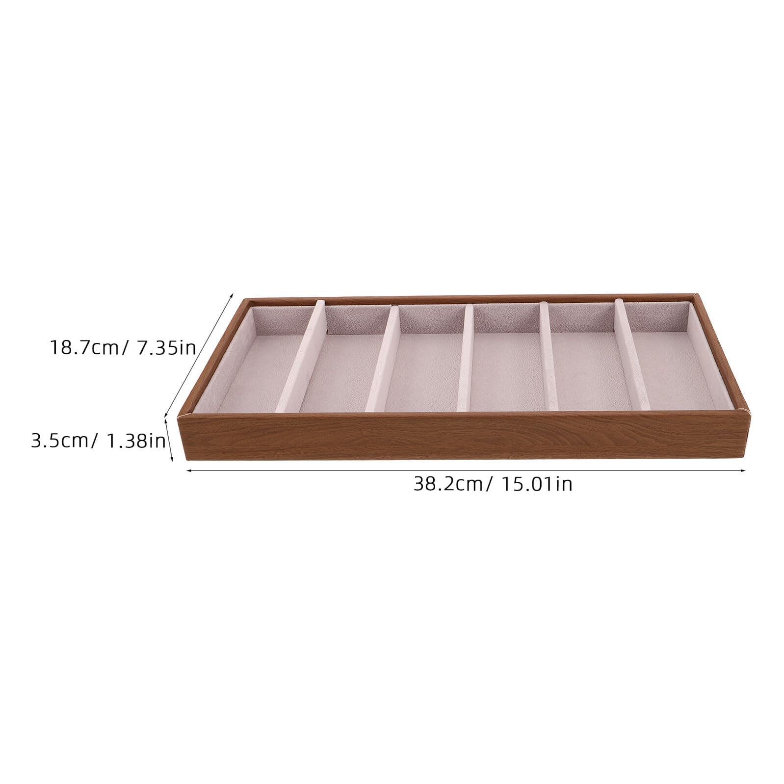 TEHAUX Estante de Exhibición para Guardar Gafas Caja Organizadora de Madera Compartimentos Bandeja para Joyas y Gafas de Sol para Escritorio de Oficina y Dormitorio