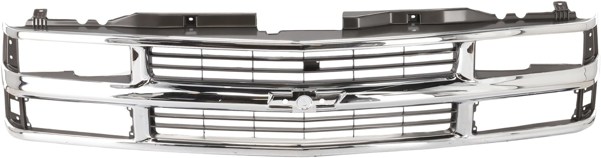 Garage-Pro Front Grille Assembly For 1994-1999 Chevrolet C1500, C1500 Suburban, Truck Grill Chrome Shell, Painted Black Insert, Plastic