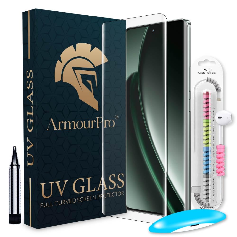 ArmourPro Tempered Glass for Realme GT 6 5G with Edge to Edge Full Screen Coverage and Easy UV Glue Installation Kit and Cable Protector, Pack of 1 (B0D9B8ZN4P) Amazon Price History, Amazon Price Tracker