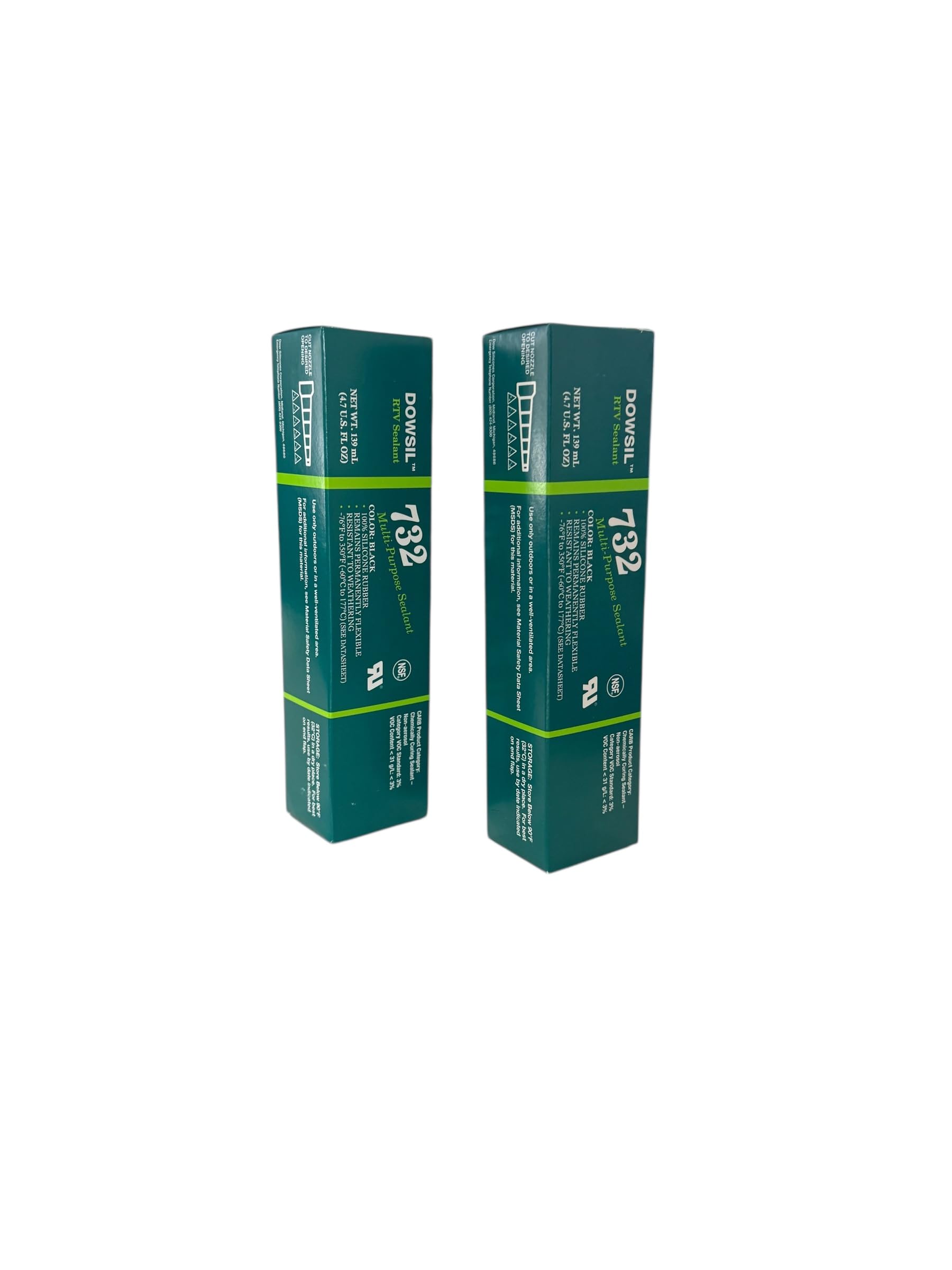 DOWSIL 732 Multi-Purpose Sealant Silicone Black 4.7 oz (2-Pack)