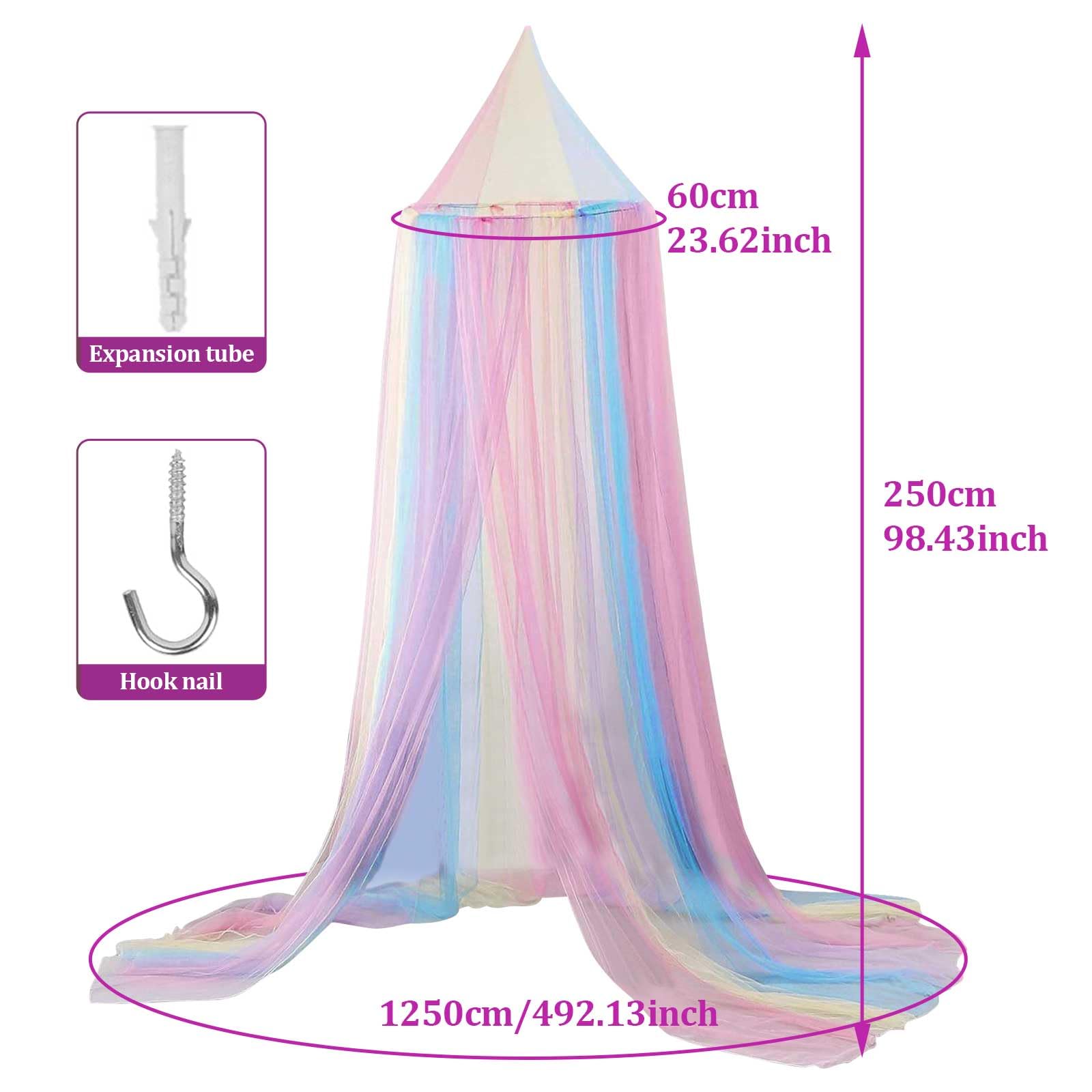 Kendwing Mosquito Net for Rainbow Bed Canopy Bed Girl, Double Bed Mosquito Net, Hanging Net Cover - Image 4