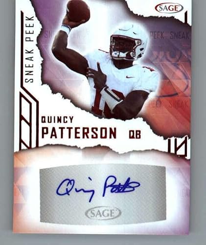 2023 SAGE Low Series Sneak Peek Autographs Red #SPA-QP Quincy Patterson RC Rookie Auto Temple Owls