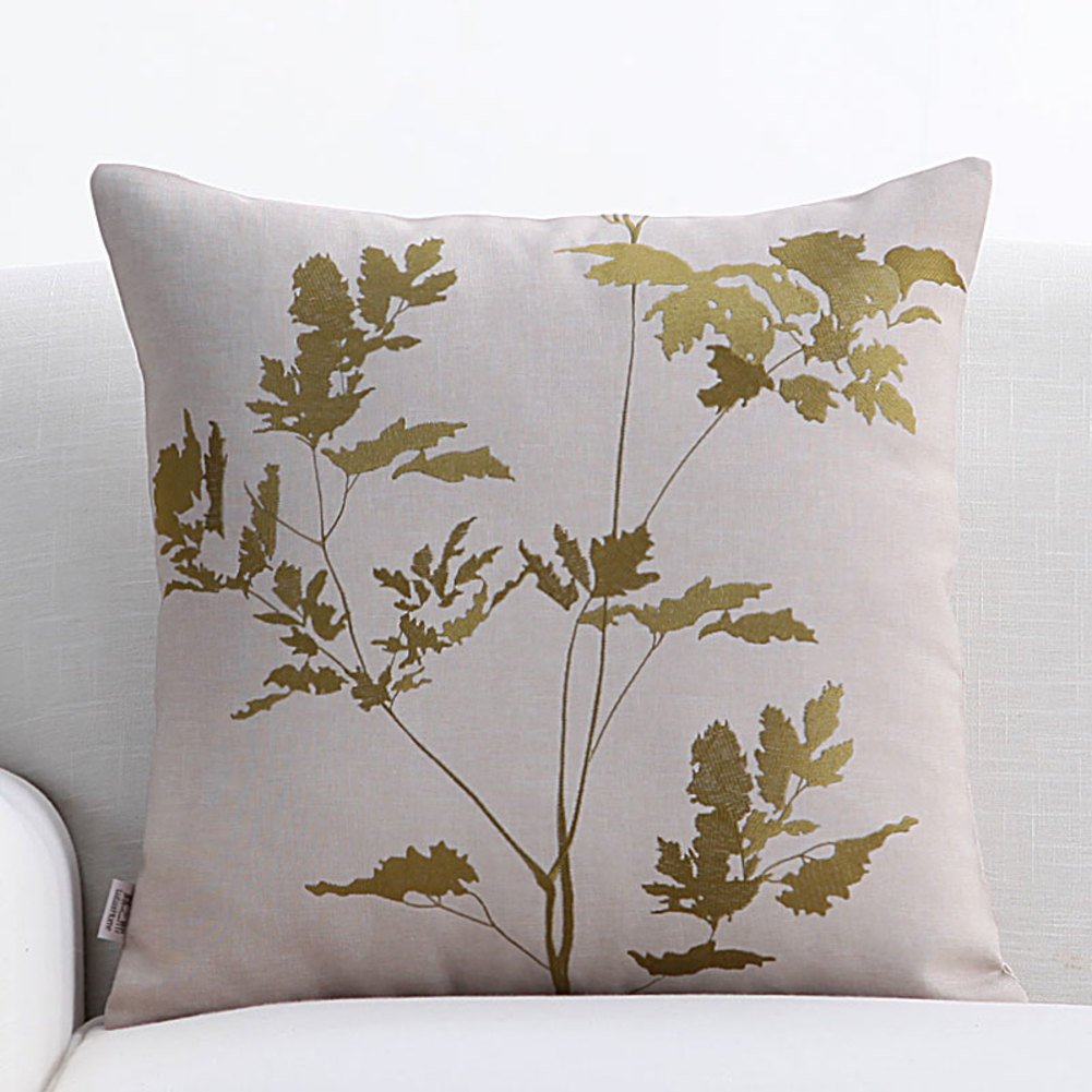Taie d'oreiller broderie pastorale en fibre cotonneuse douce pour canapé 45x45 cm