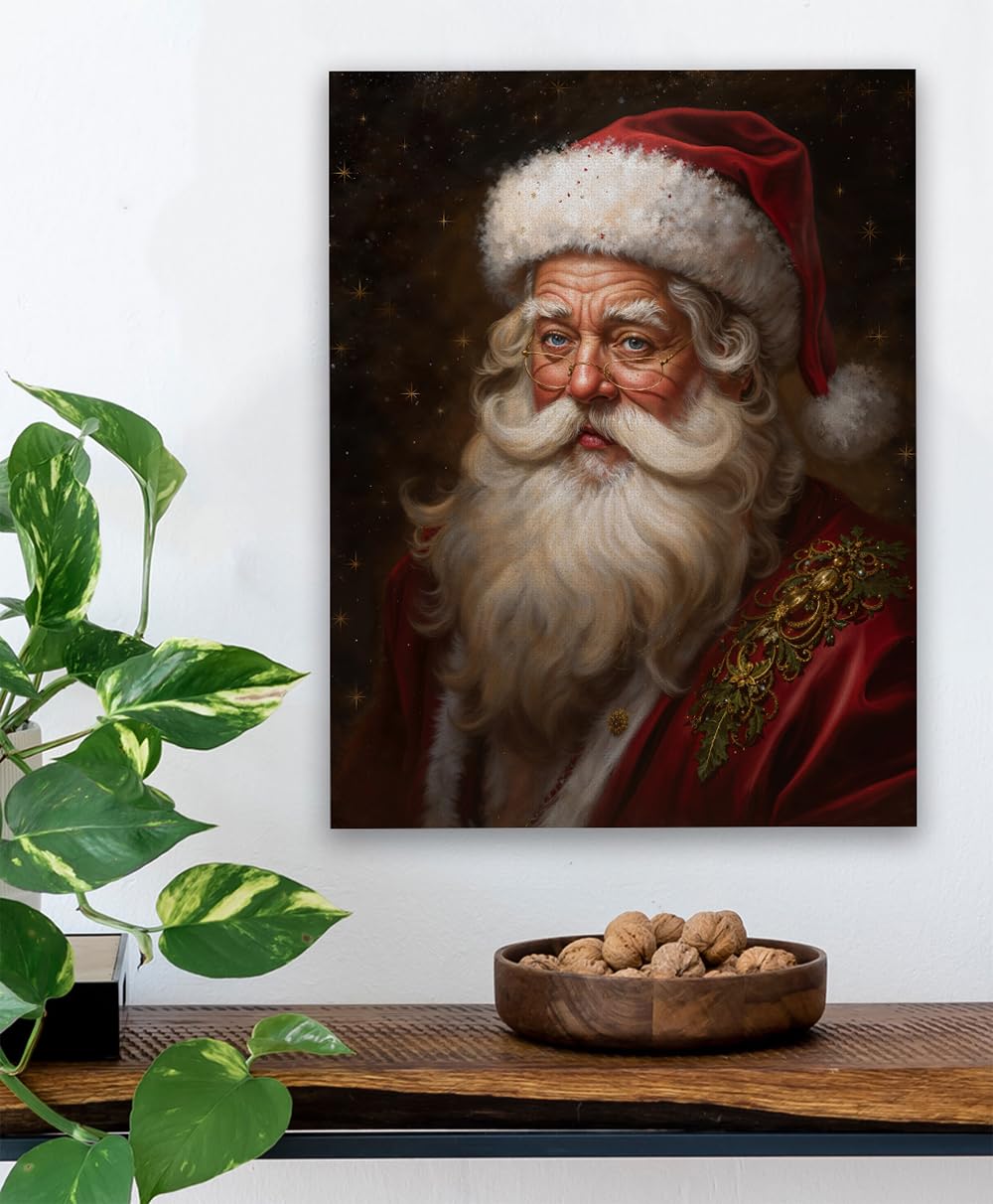 Amazon.com: Santa Claus Portrait - 16x20 Stretched Canvas Poster