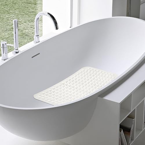 Miniatura 7 de ZHICHENG Alfombra de baño  Alfombra de ducha antideslizante  Alfombra de baño larga de 31.88 x 15.74 pulgadas para bañera antideslizante  Alfombra