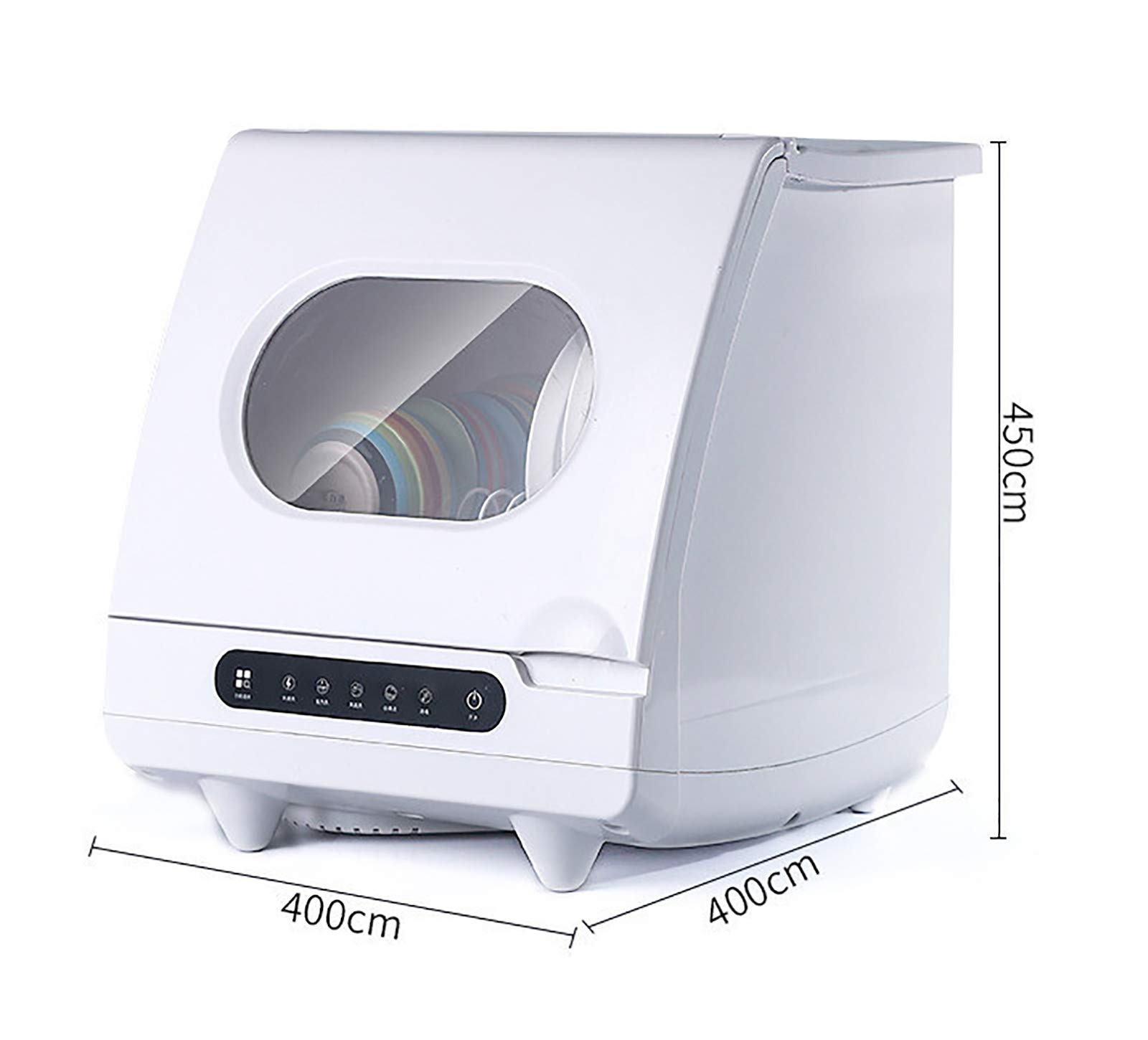 Lavavajillas de mesa, mini lavavajillas automático inteligente, diseño compacto y pequeño, 5 programas, 1 cesta, 1200 W de consumo, panel táctil