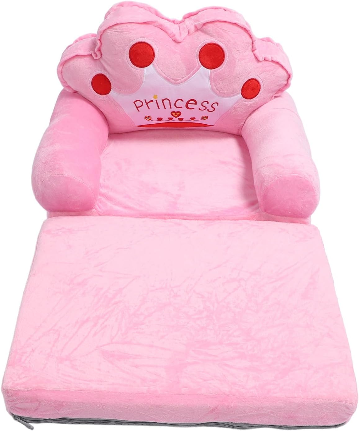 SUNGOOYUE Kids Sofa Chair Adorable Foldable Portable Armrest Bed for Reading Resting Pink Cloth Sponge Pink (Folding in Half)