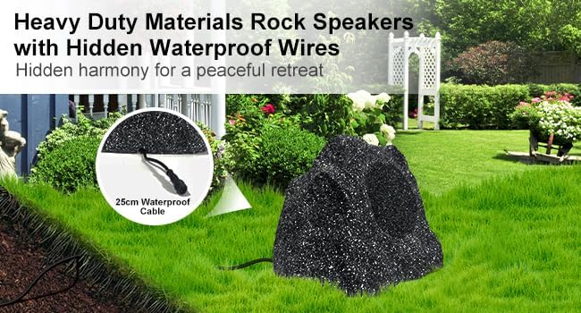 STUDIOFINIX 6.5 Inches Bluetooth Rock Speakers Outdoor Waterproof, 400W Powerful Bass & All Weather, for Backyard Garden Pool Deck BBQ Porch (Pair - Image 5