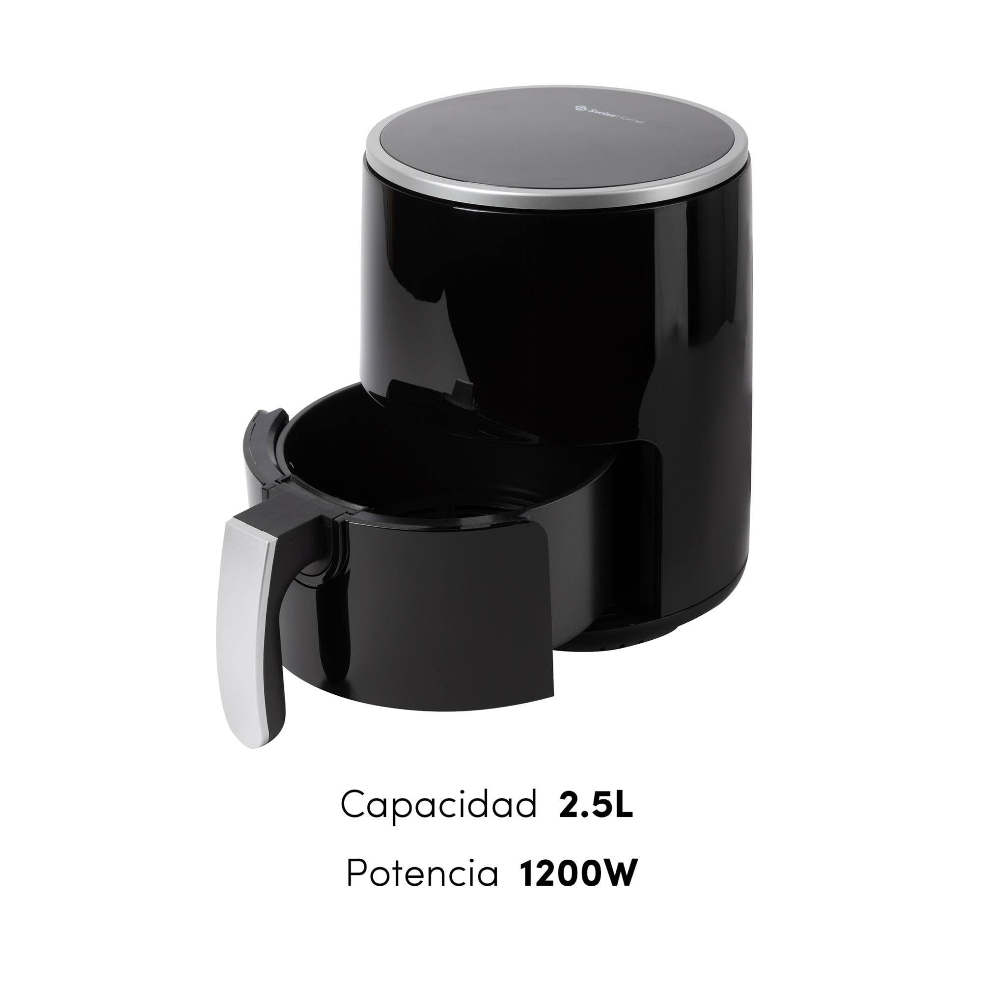 Z SwissHome PETIT - Freidora de aire 2.5L 1200W - Pantalla digital - Temperatura ajustable 80-200°C - Temporizador + Exprimidor Eléctrico 1,2L 40W con doble cono